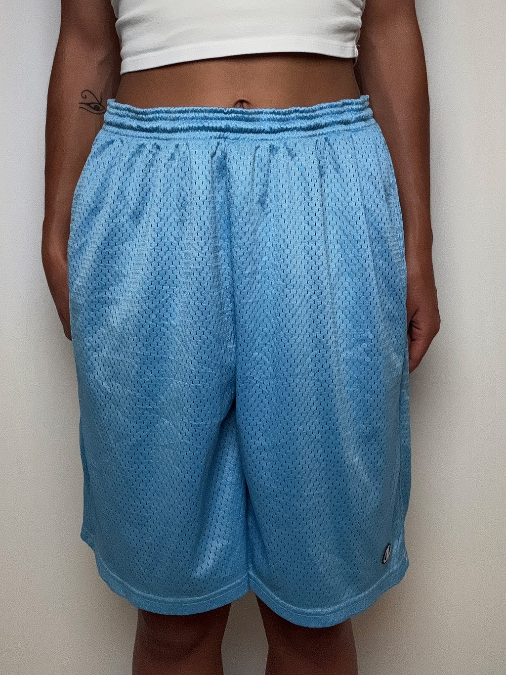 Short de sport bleu ciel Champion L vintage