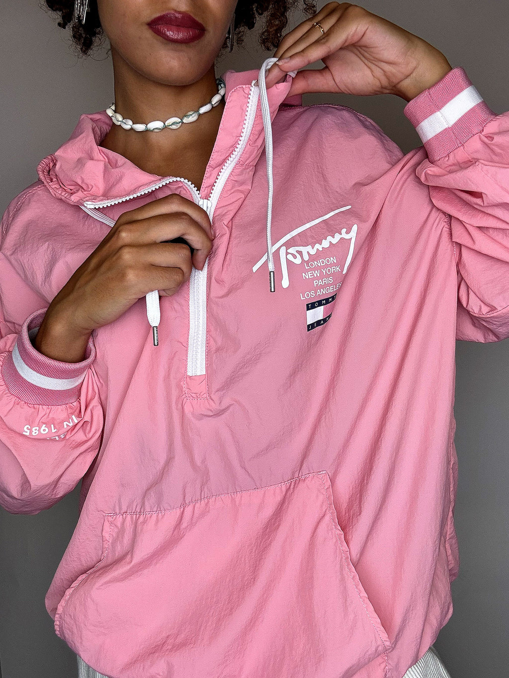 Wintbreaker pink TOMMY JEANS S Vintage