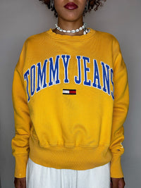 Sweat jaune TOMMY HILFIGER S vintage