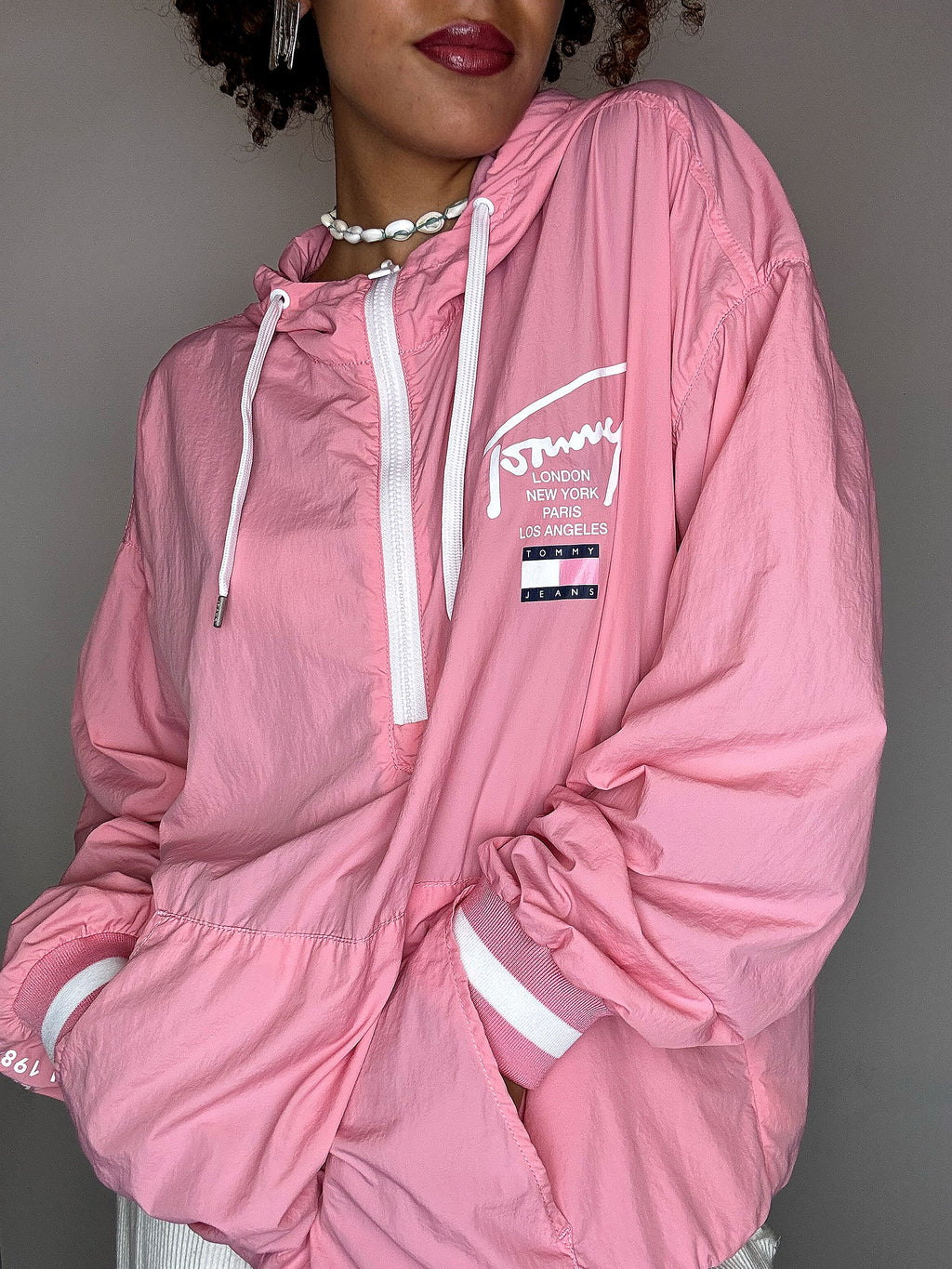Wintbreaker pink TOMMY JEANS S Vintage