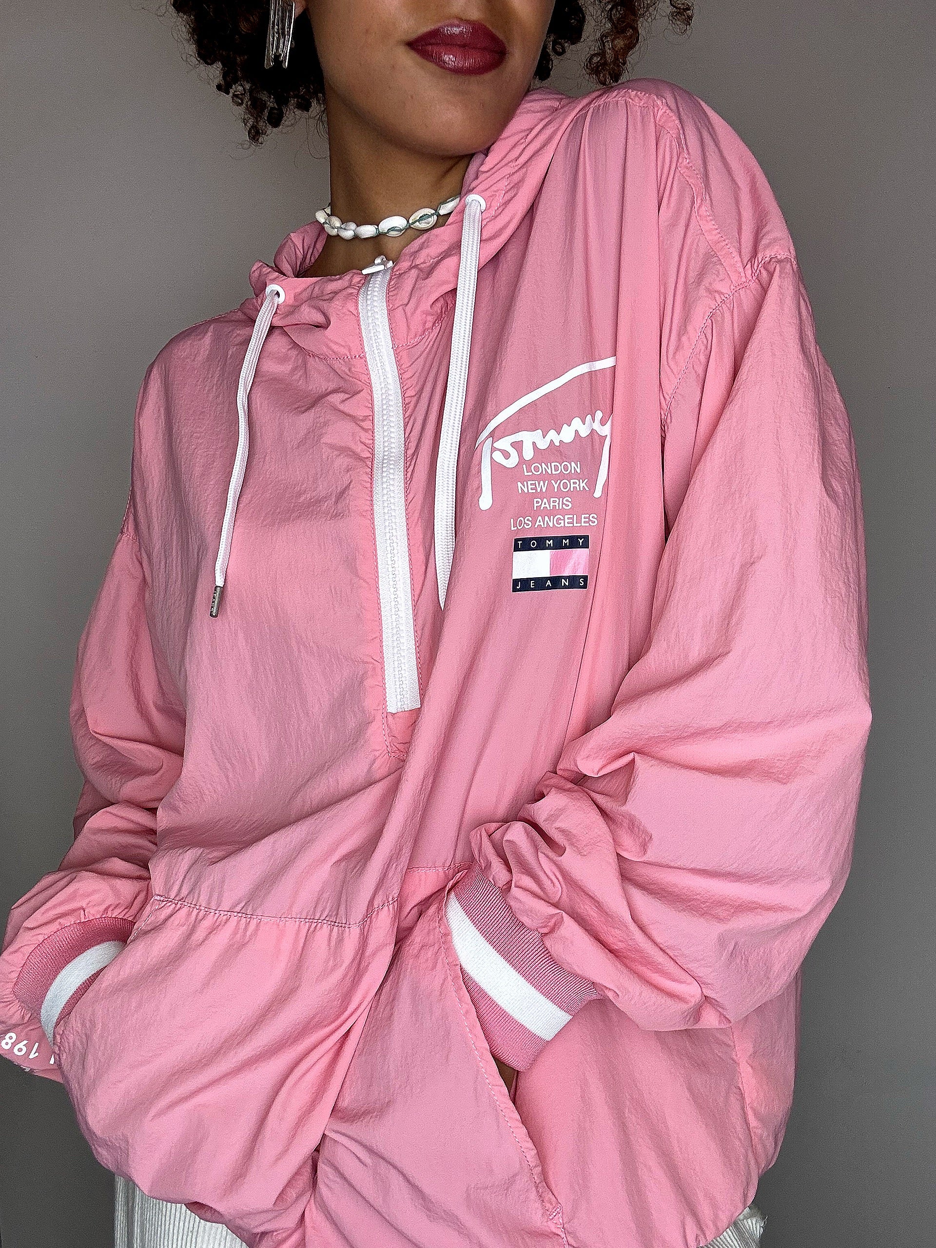 Wintbreaker pink TOMMY JEANS S Vintage
