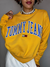 Sweat jaune TOMMY HILFIGER S vintage