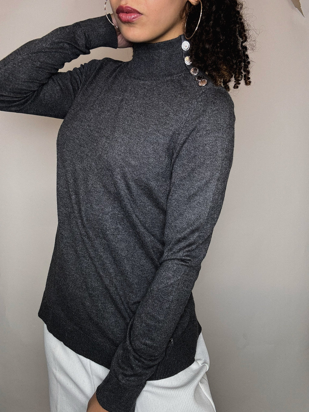 Pull gris Calvin Klein S vintage