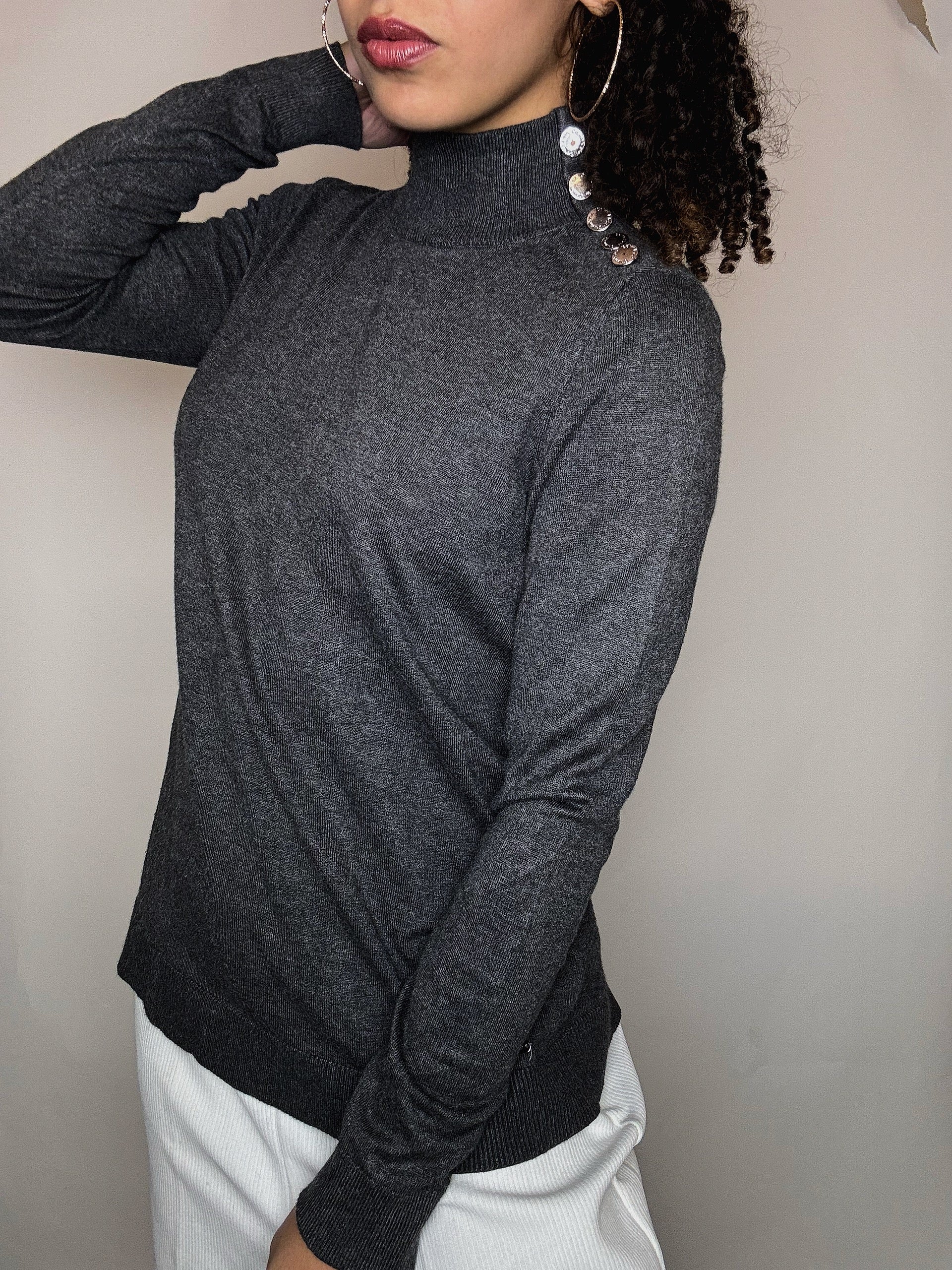 Pull gris Calvin Klein S vintage