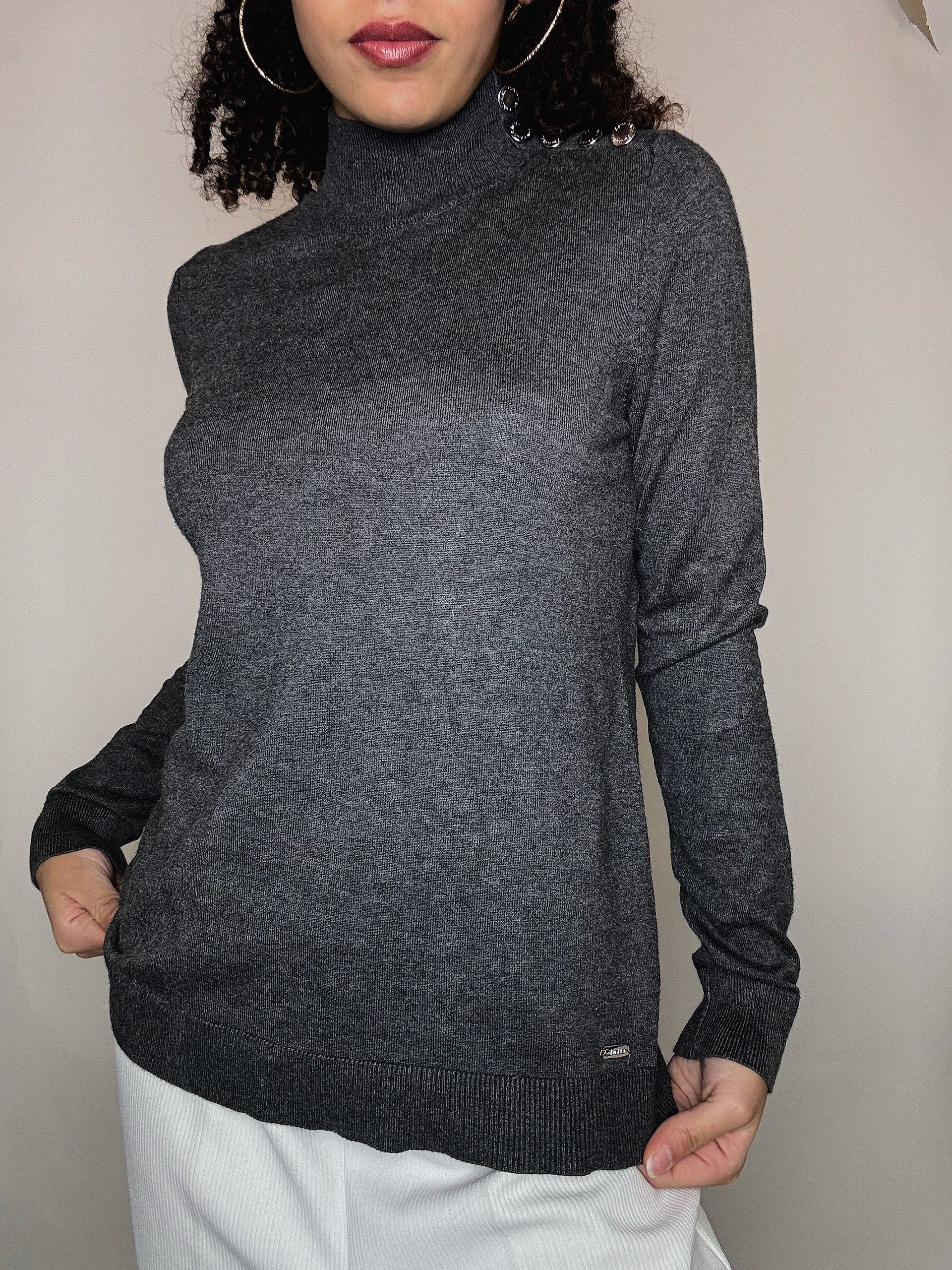 Pull gris Calvin Klein S vintage