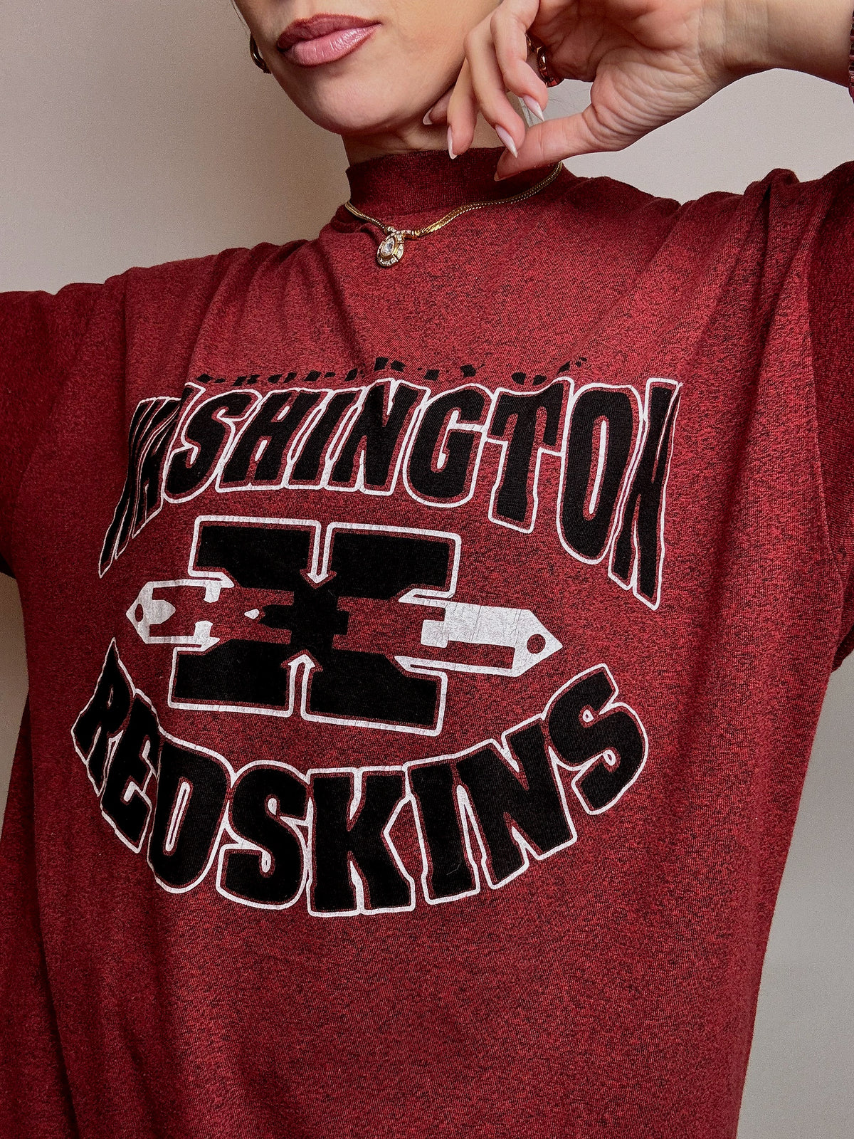 WASHINGTON REDSKINS XL Vintage Burgunder T-Shirt