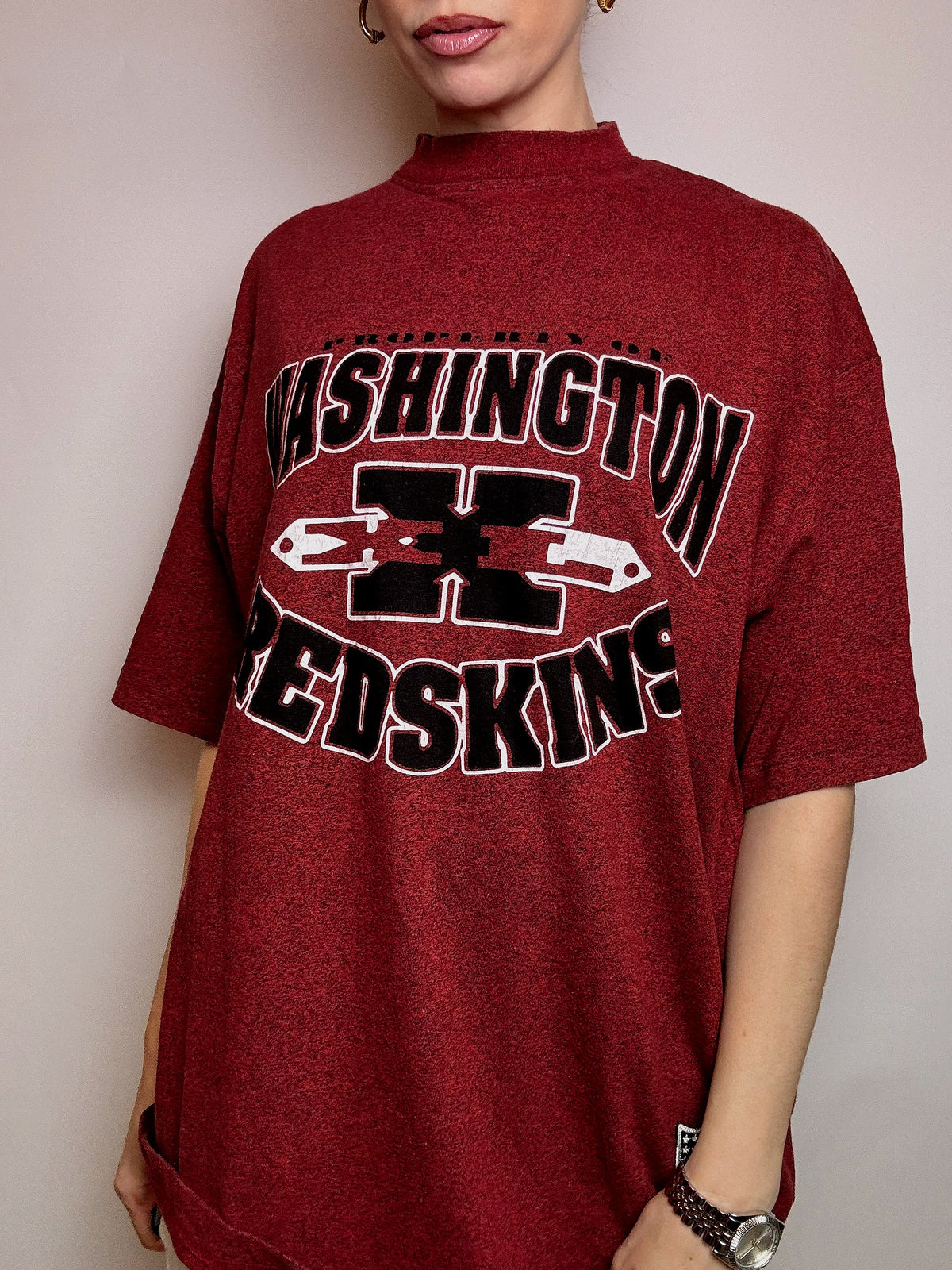WASHINGTON REDSKINS XL Vintage Burgunder T-Shirt