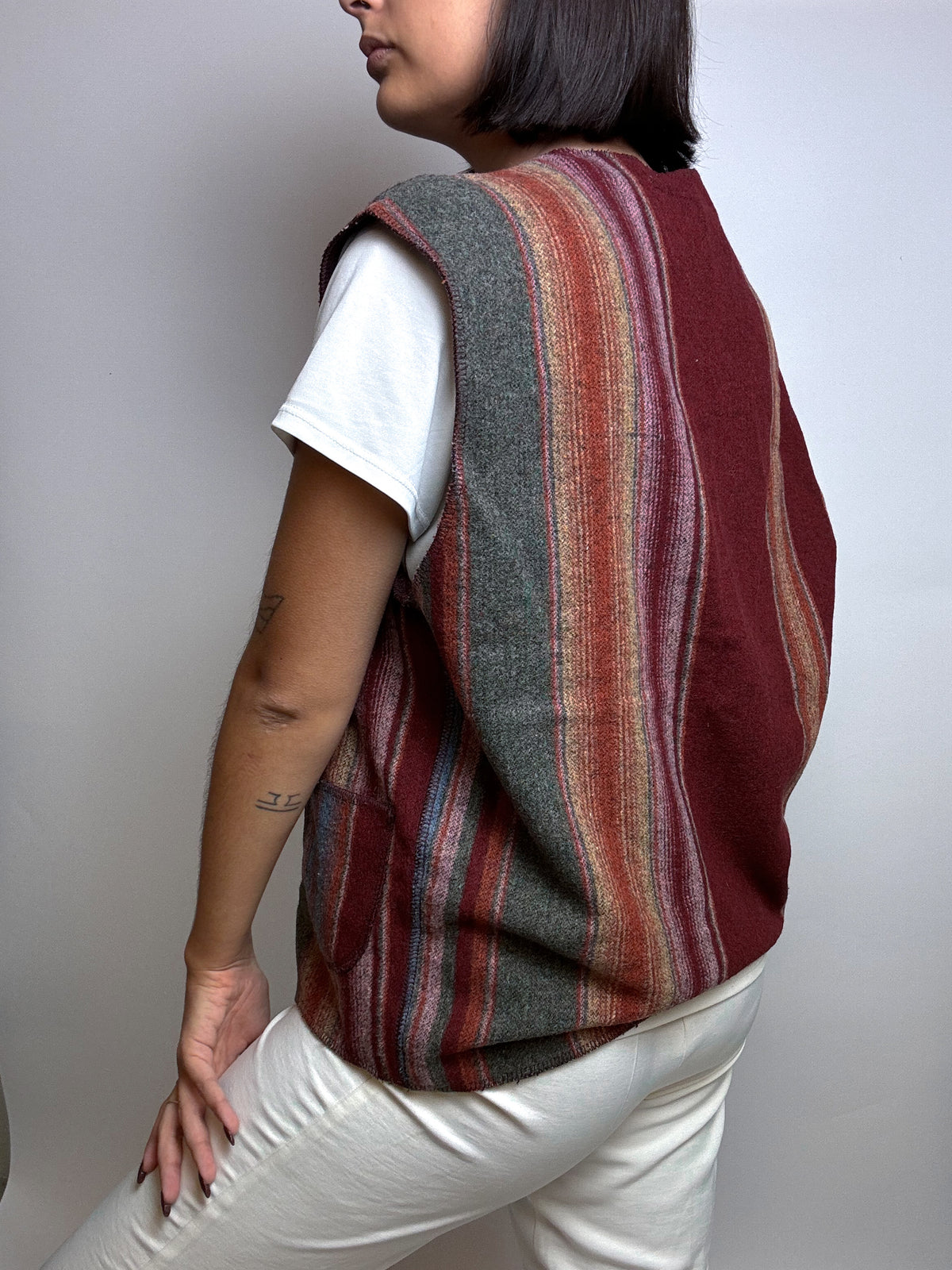 Gilet en laine à boutons Vintage S/M
