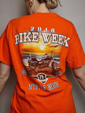 GILDAN x BIKE WEEK L vintage orange t-shirt