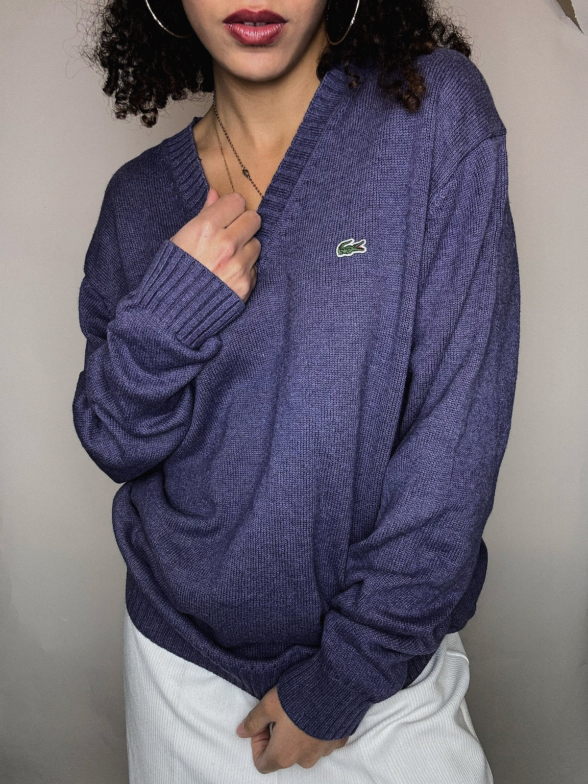 Pull lila Lacoste L vintage