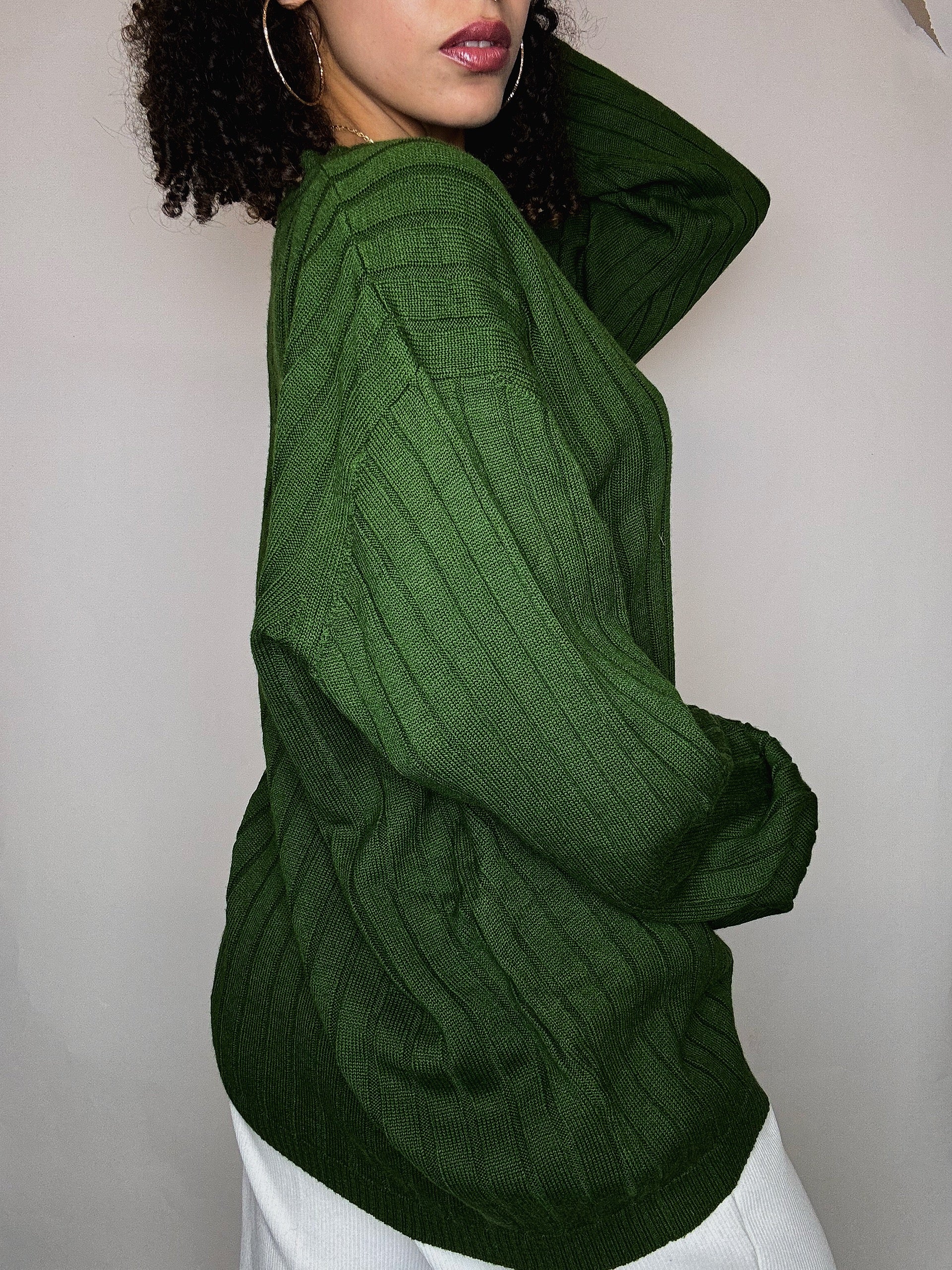 Pull vert olive Lacoste 2XL vintage