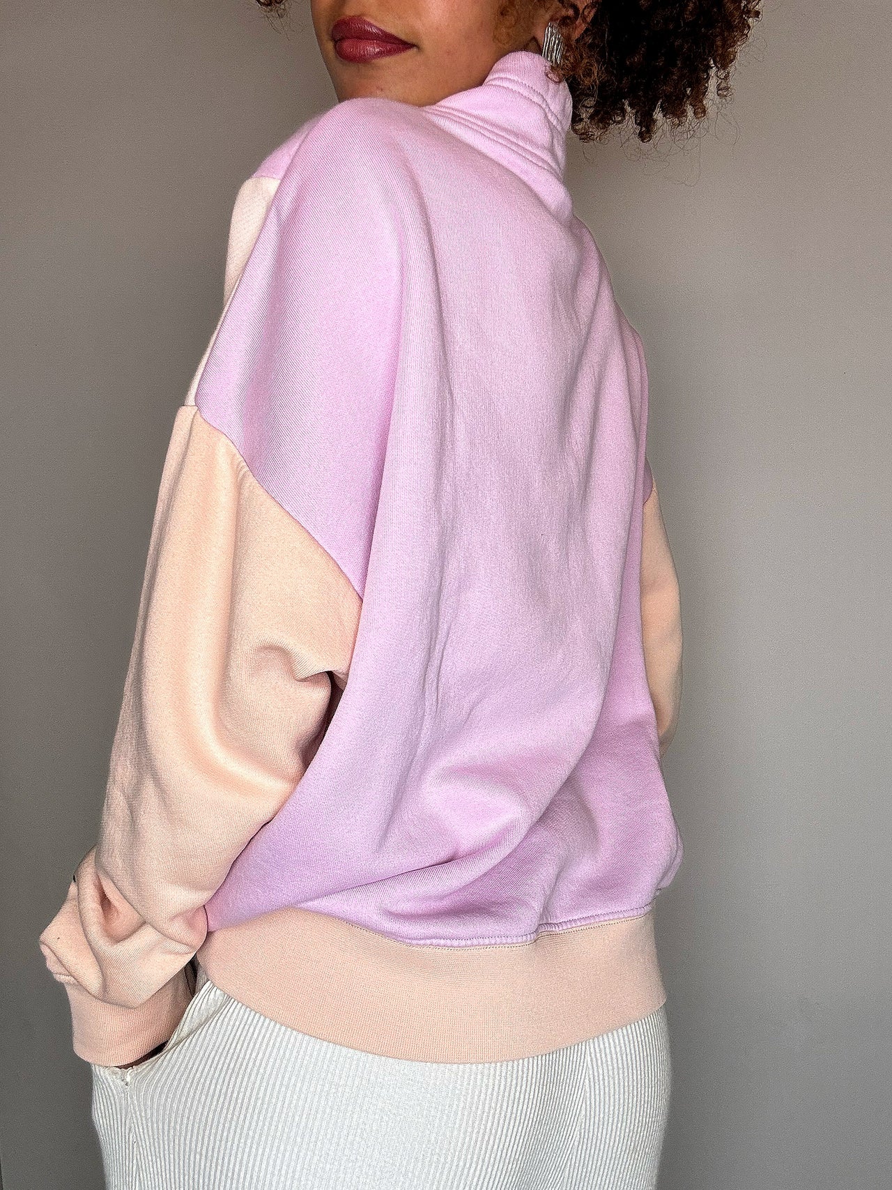 Sweat col cheminée rose NIKE M vintage