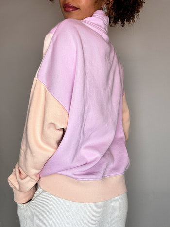 Sweat col cheminée rose NIKE M vintage