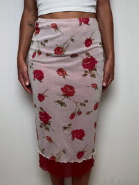 Jupe mi longue en mesh S/M vintage