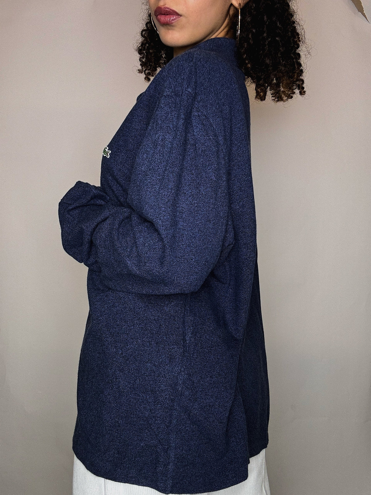 Polo manches longues marine Lacoste XL vintage