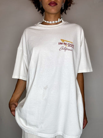Tee shirt IN AND OUT blanc XL vintage