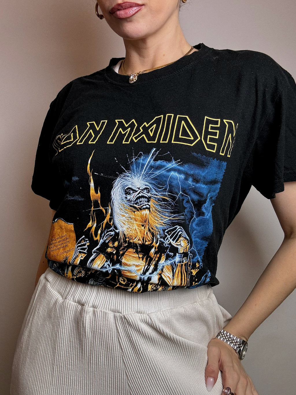 IRON MAIDEN M Vintage schwarzes T-Shirt