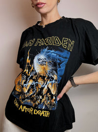 IRON MAIDEN M Vintage schwarzes T-Shirt