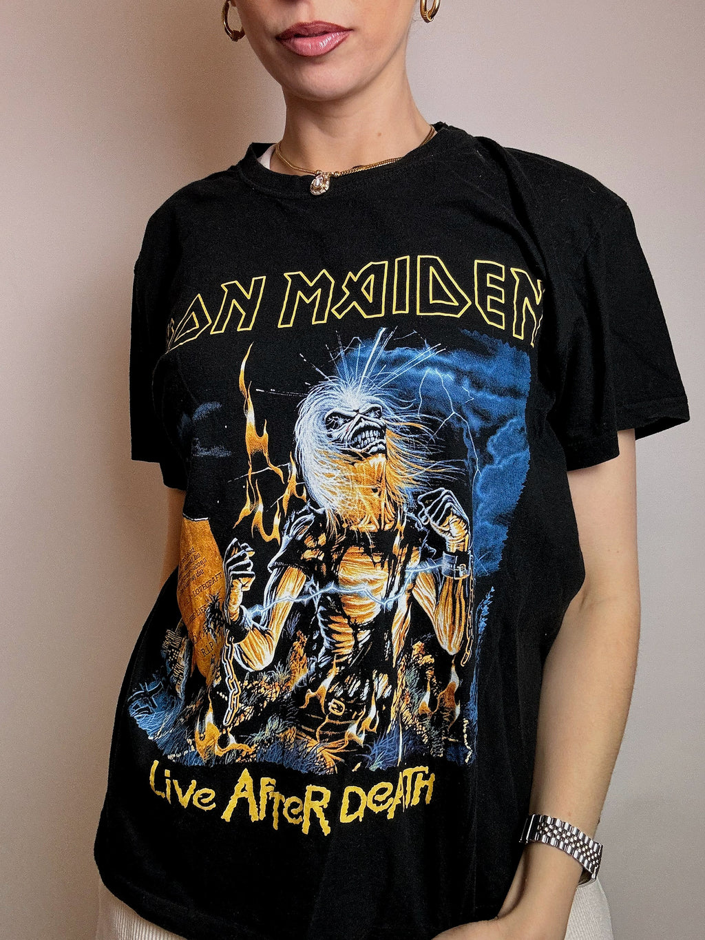 IRON MAIDEN M Vintage schwarzes T-Shirt