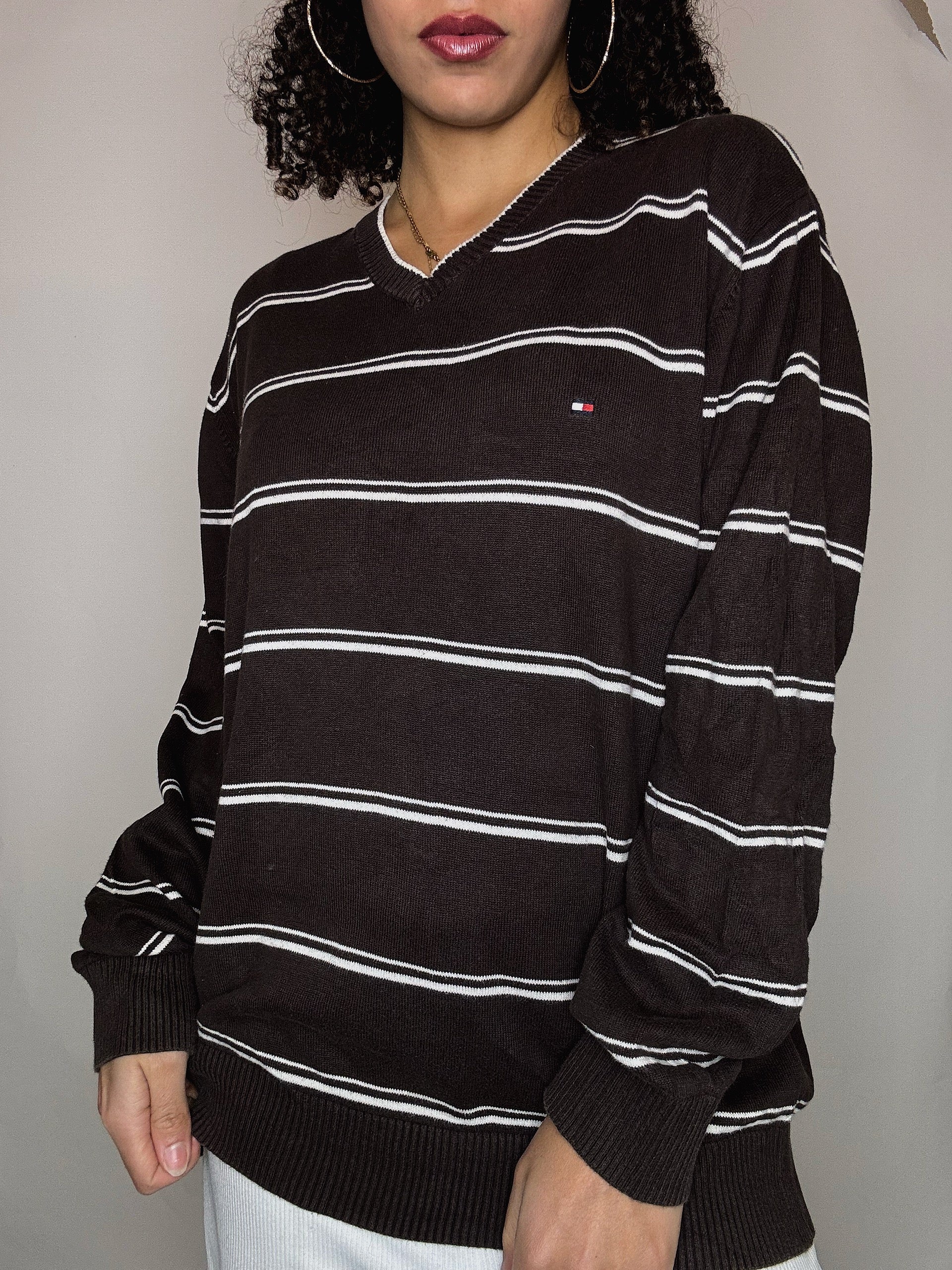 Pull brun Tommy Hilfiger L vintage