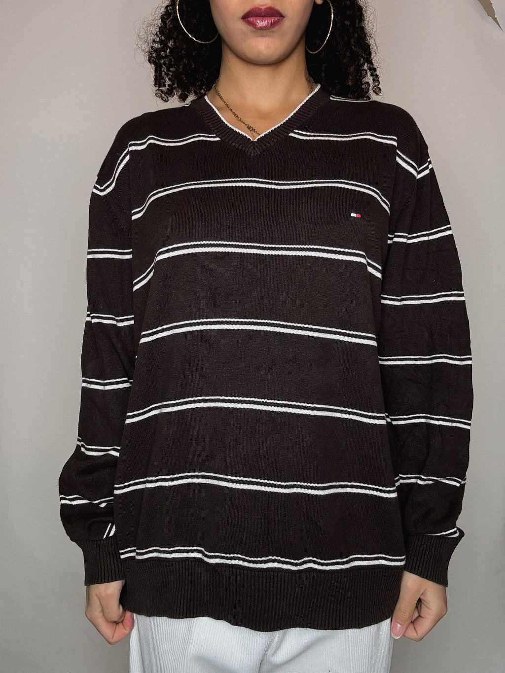 Pull brun Tommy Hilfiger L vintage