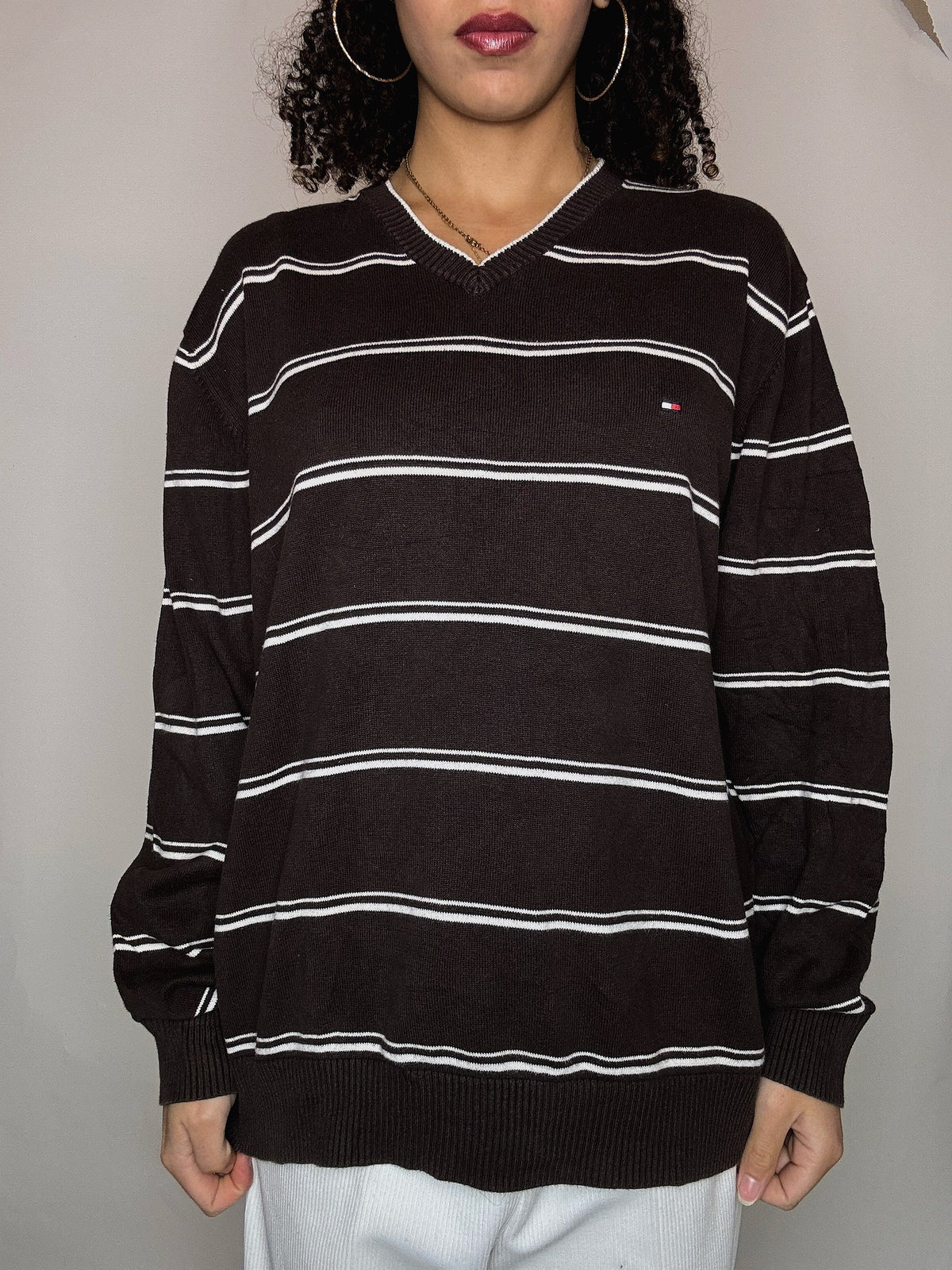 Pull brun Tommy Hilfiger L vintage
