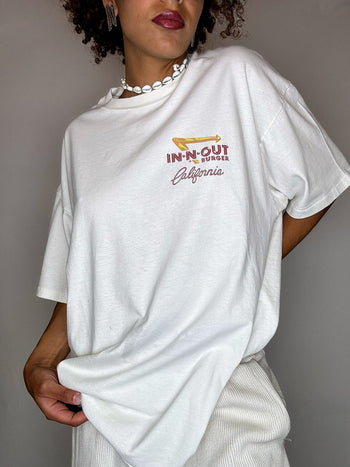 Tee shirt IN AND OUT blanc XL vintage