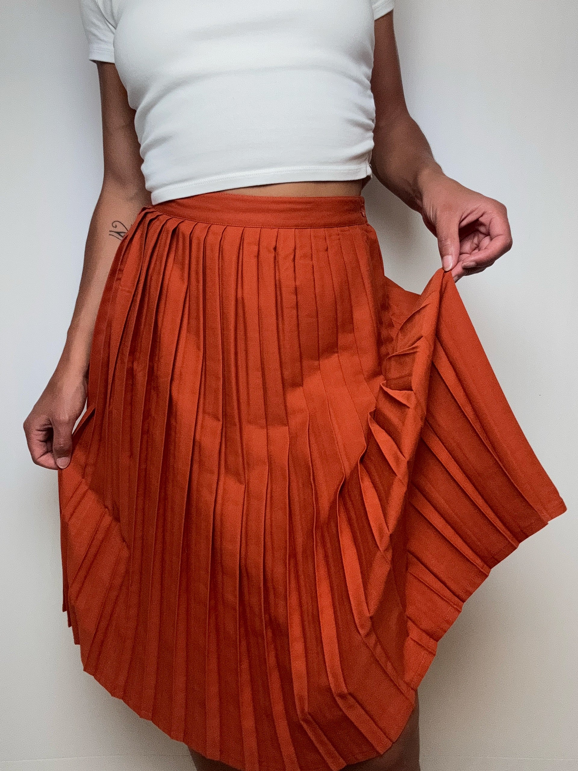 Jupe plissée terracota S/M vintage
