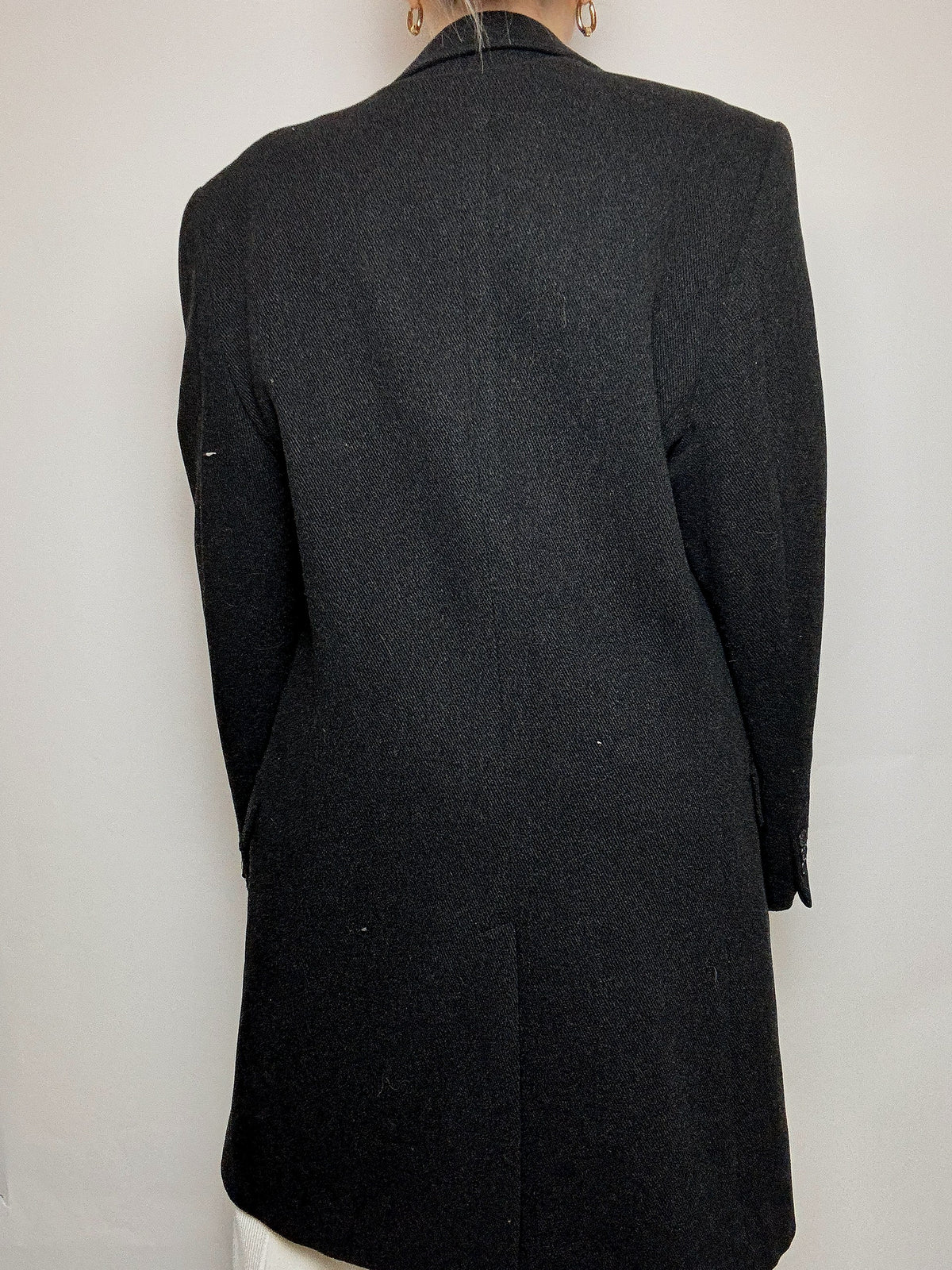 Manteau en laine gris foncé XL vintage