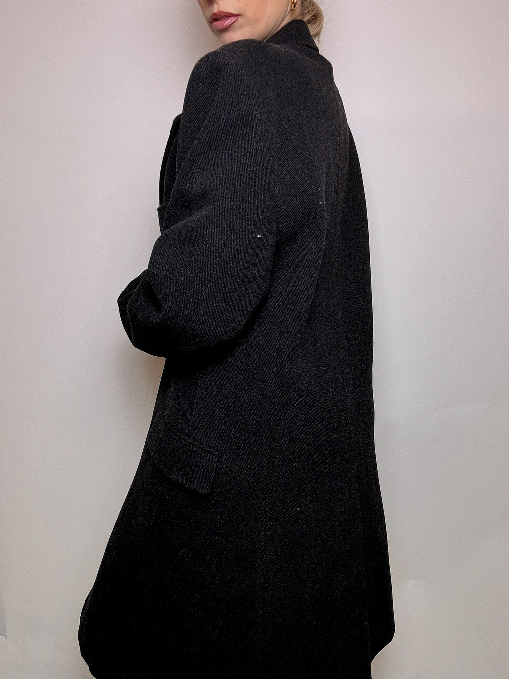 Manteau en laine gris foncé XL vintage