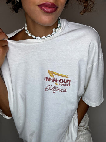 Tee shirt IN AND OUT blanc XL vintage