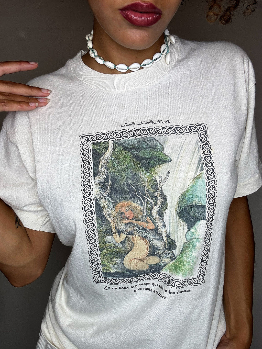Tee shirt imprimé en coton S vintage