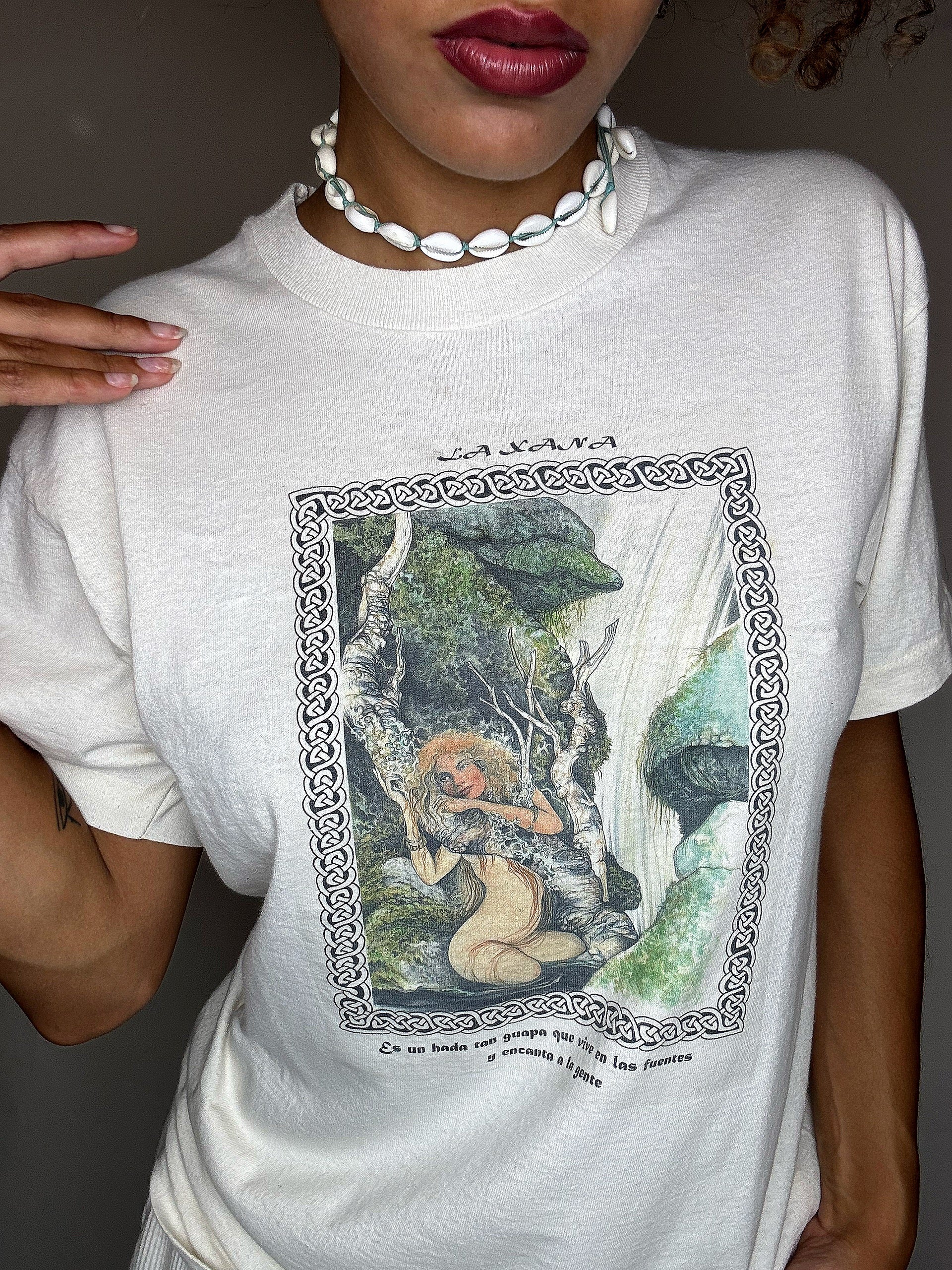 Tee shirt imprimé en coton S vintage