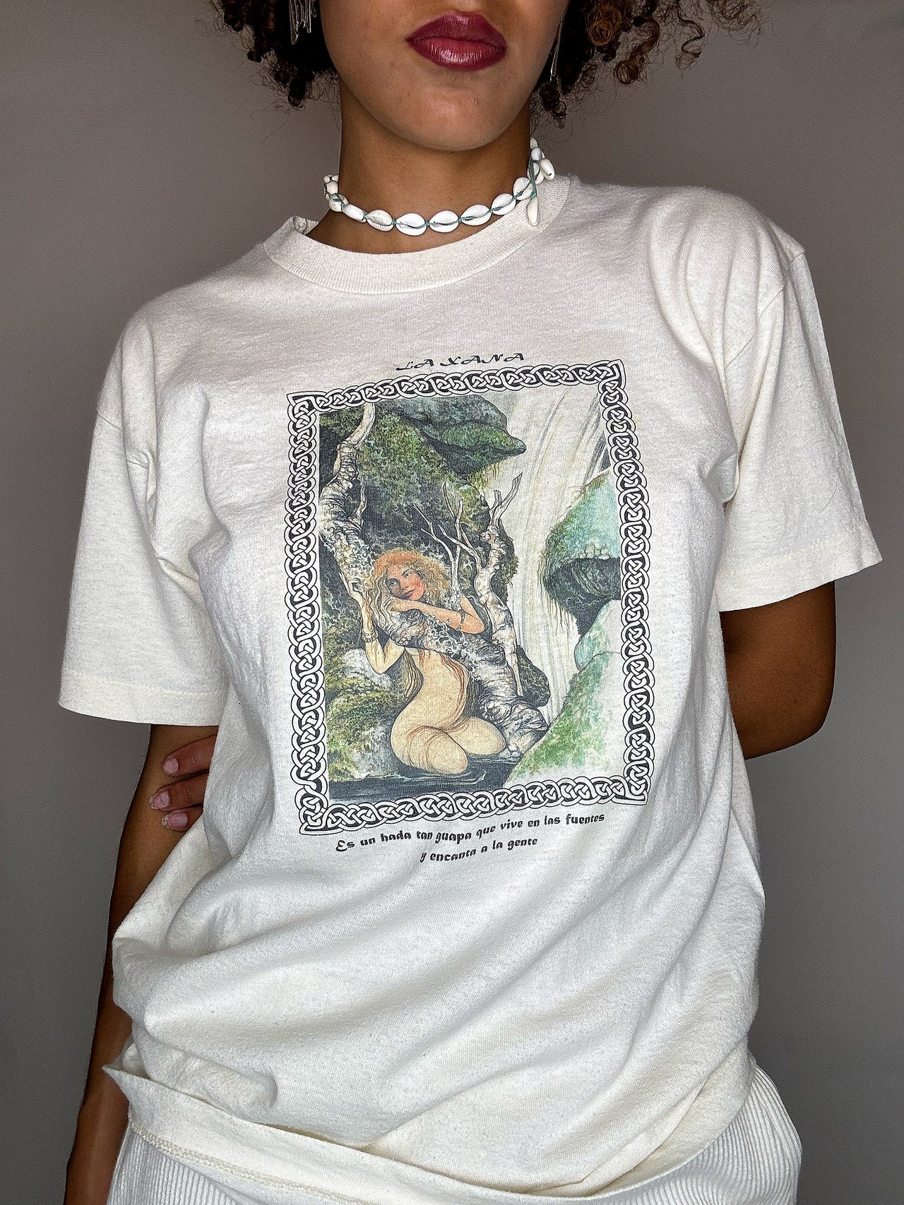 Tee shirt imprimé en coton S vintage
