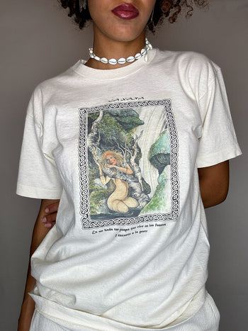 Tee shirt imprimé en coton S vintage