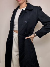 Manteau en laine bleu marine M vintage