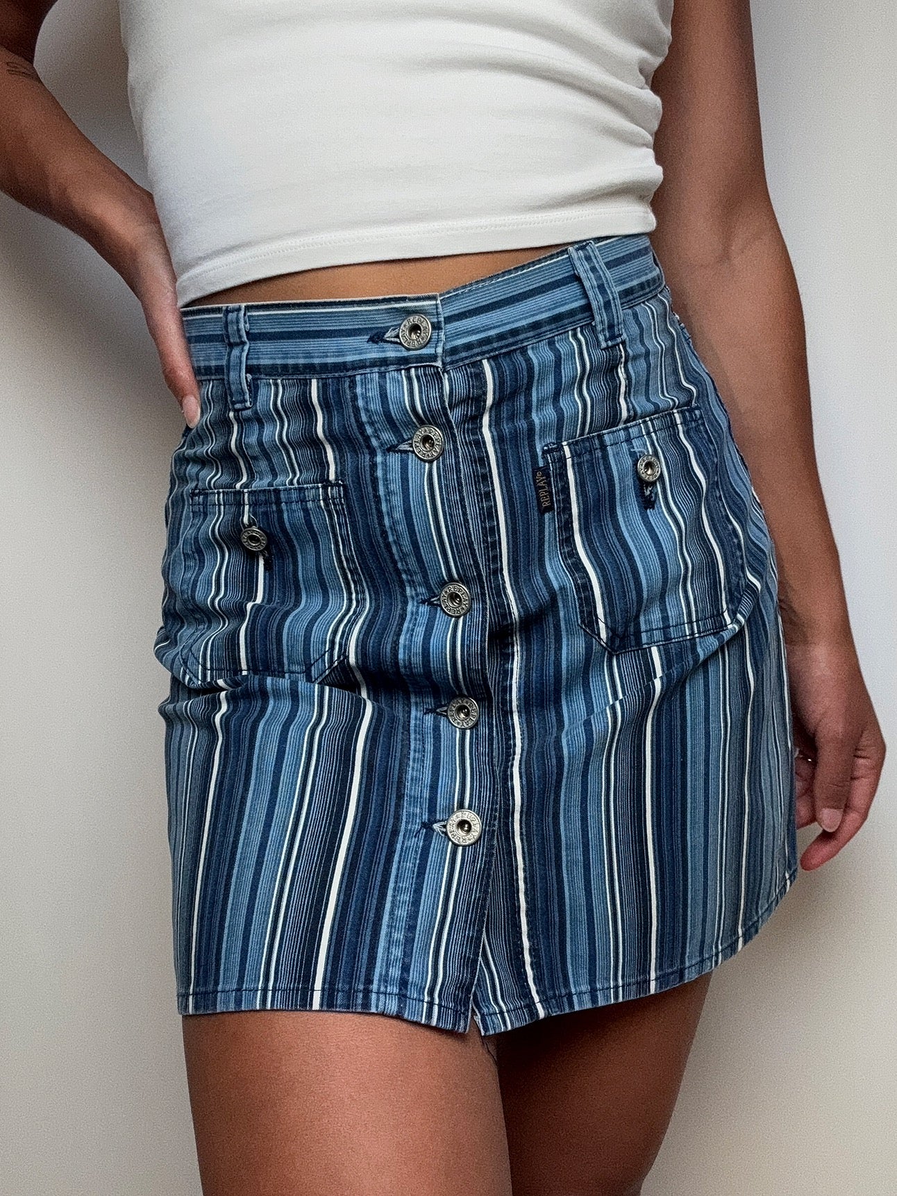 Jupe à boutons S/M vintage
