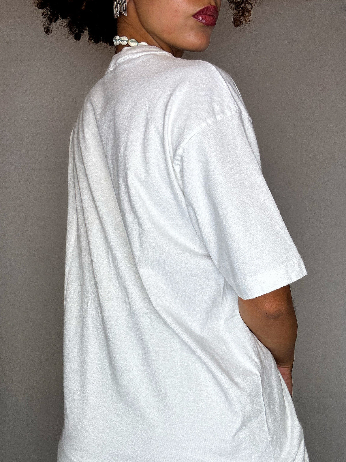 White embroidered ADIDAS S vintage t-shirt