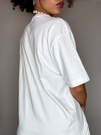 White embroidered ADIDAS S vintage t-shirt