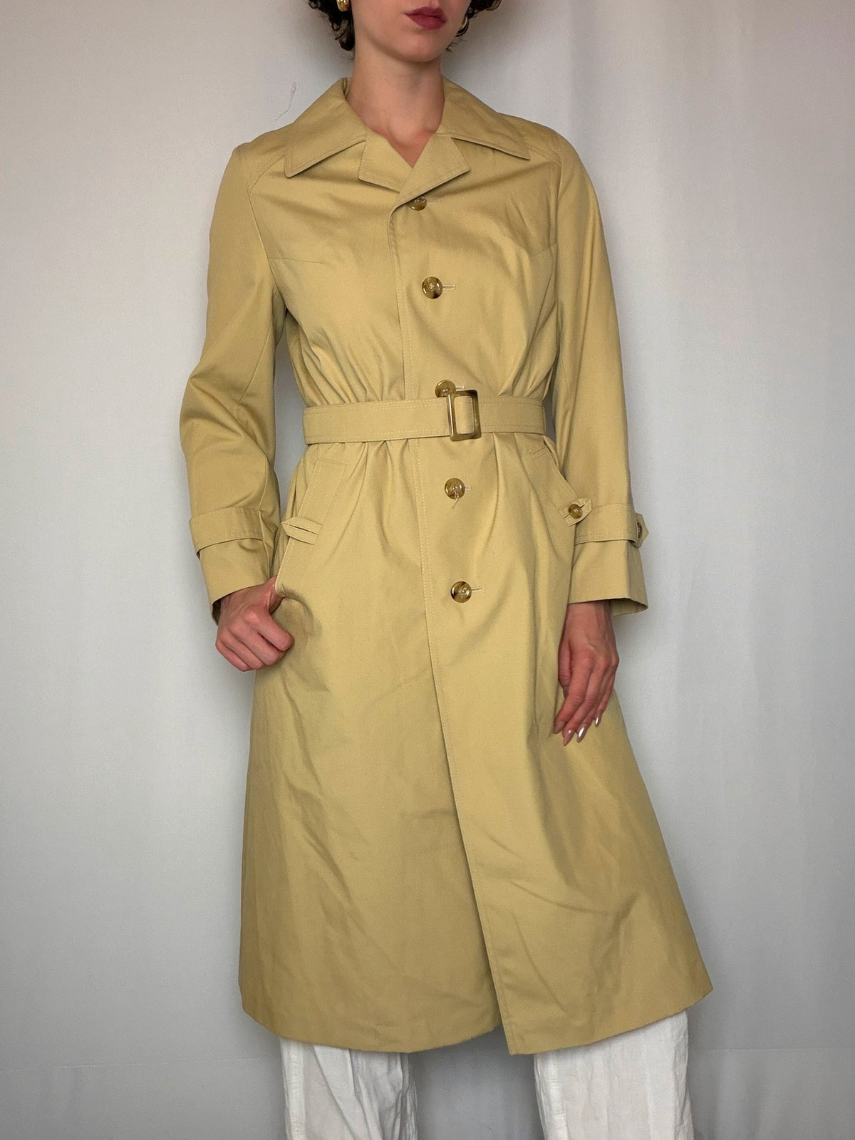 Trench jaune beurre M vintage
