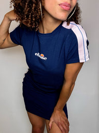 ELLESSE Navy Short Sleeve Dress M/L Vintage