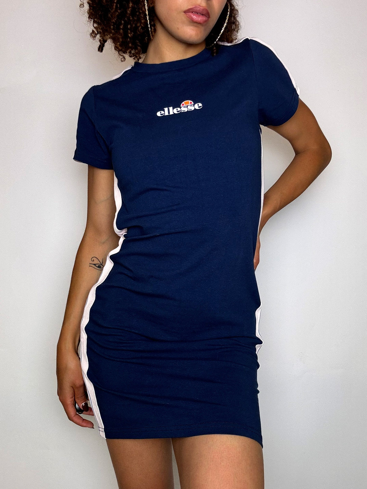 ELLESSE Navy Short Sleeve Dress M/L Vintage