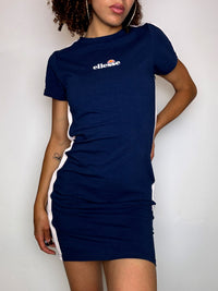 ELLESSE Navy Short Sleeve Dress M/L Vintage