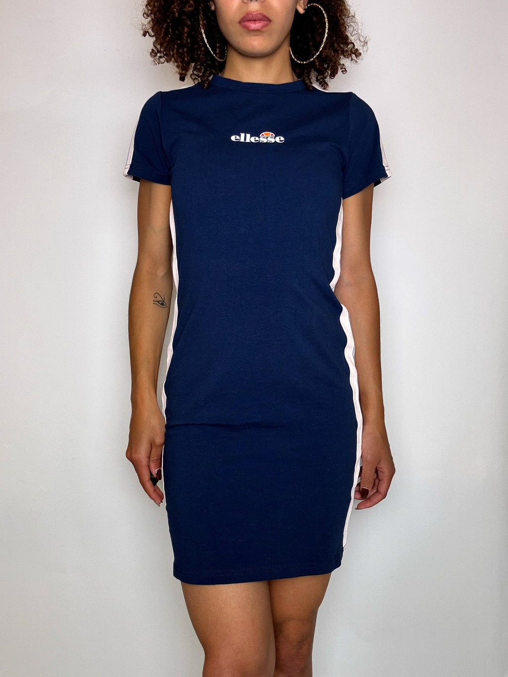 ELLESSE Navy Short Sleeve Dress M/L Vintage