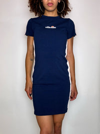 ELLESSE Navy Short Sleeve Dress M/L Vintage