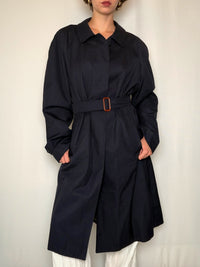 Trench bleu marine imperméable L vintage
