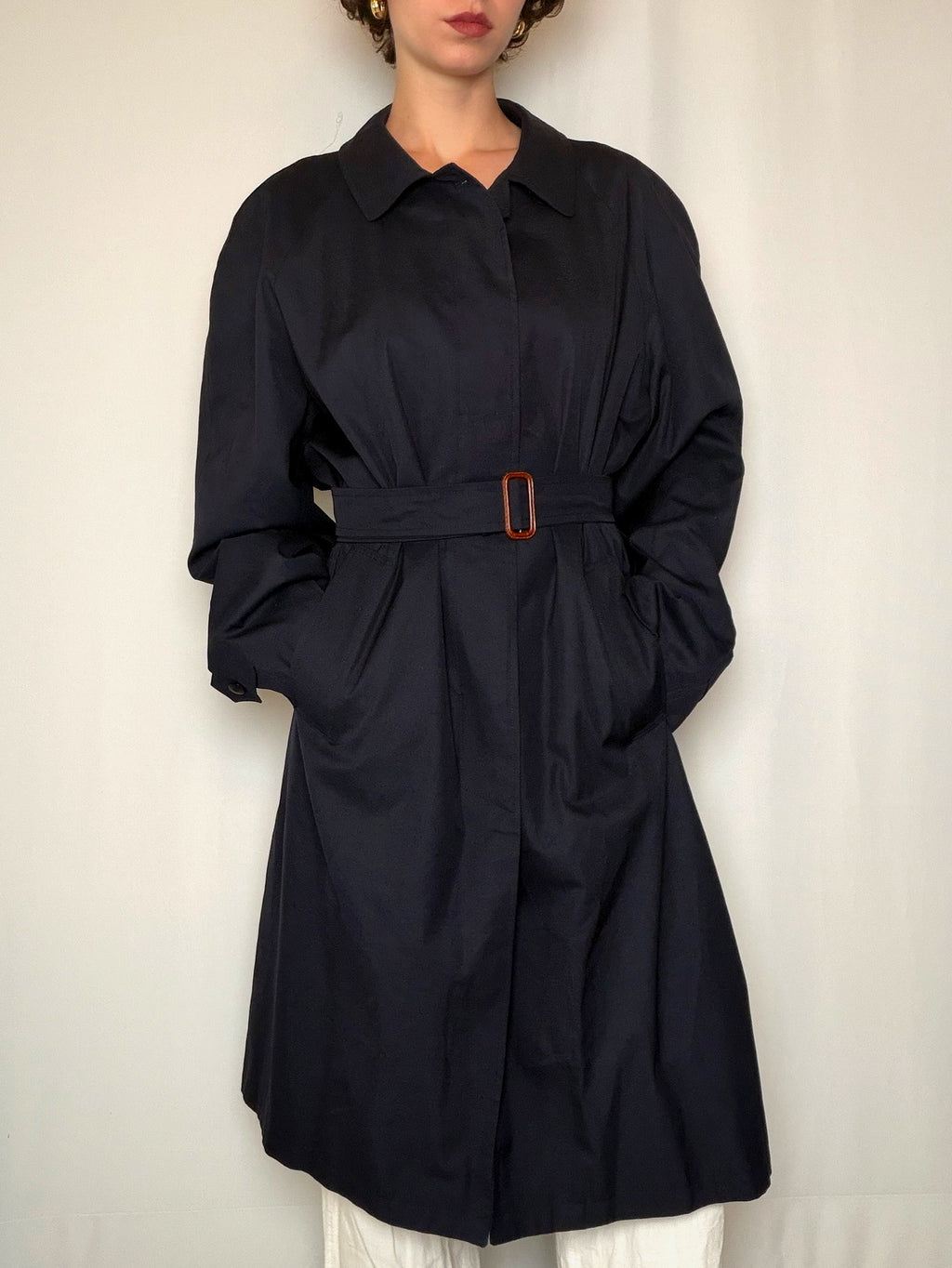 Trench bleu marine imperméable L vintage