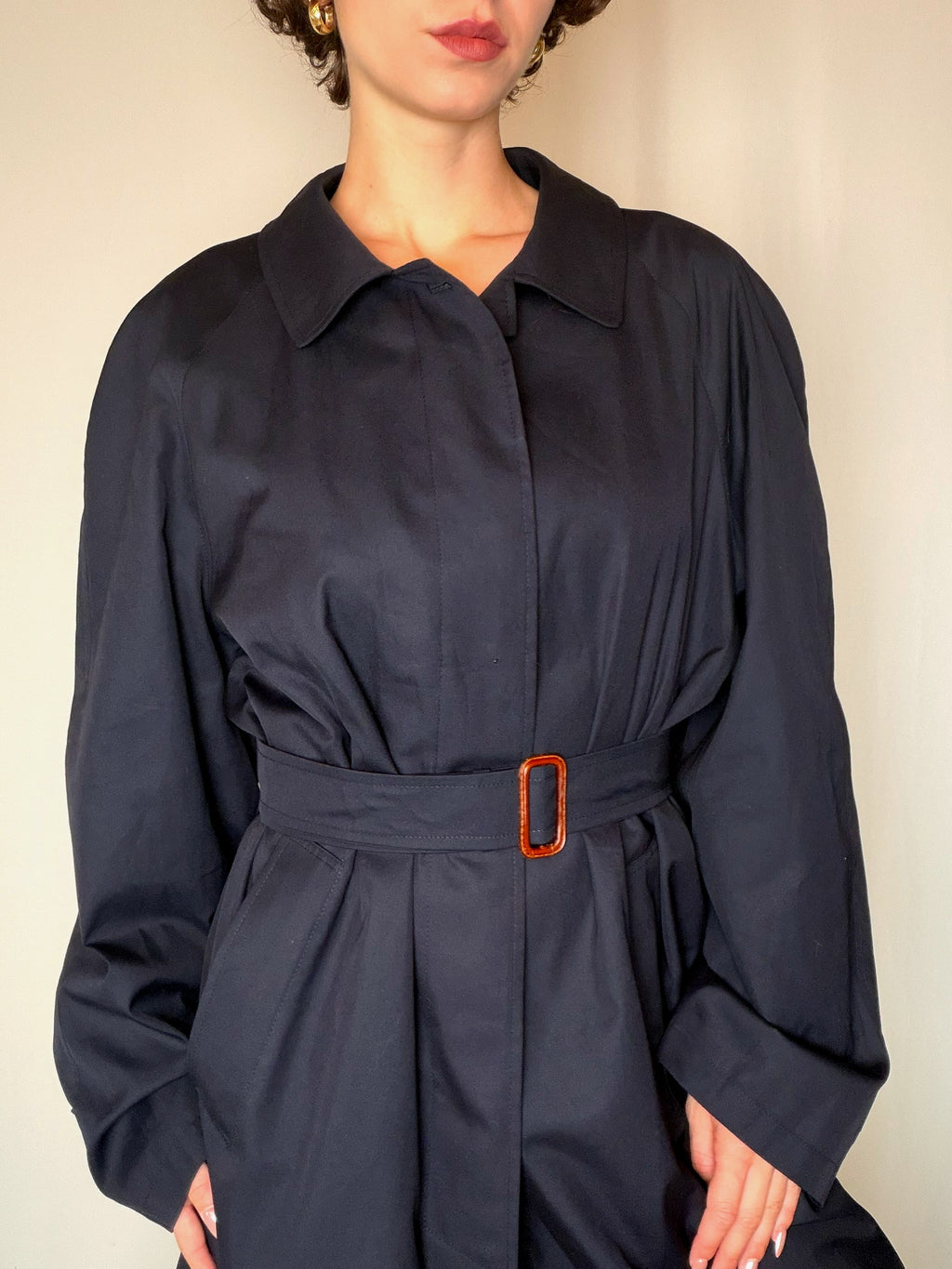 Trench bleu marine imperméable L vintage