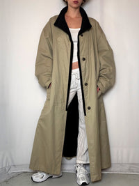 Trench doublé en laine beige XL vintage