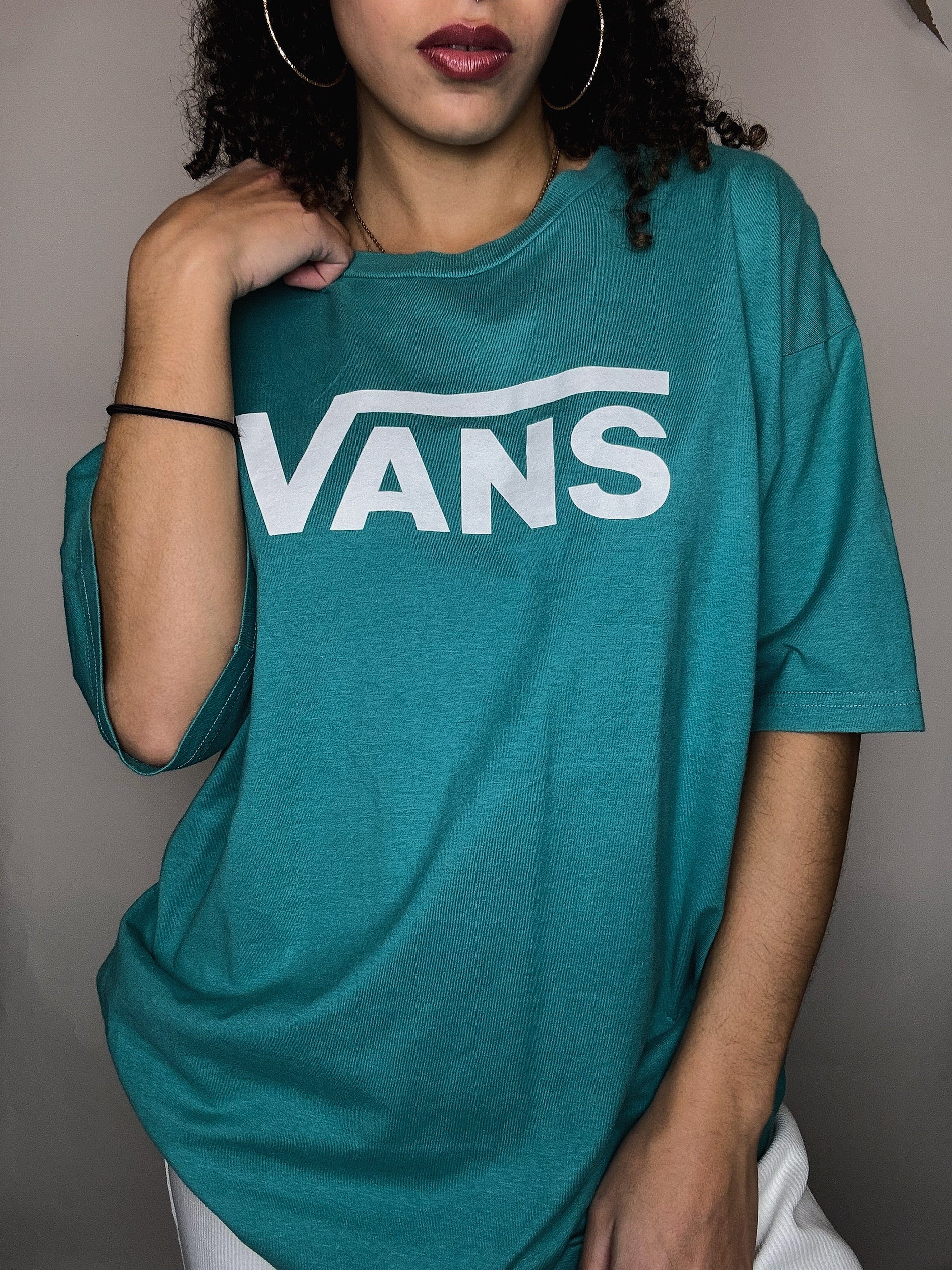 Tee shirt turquoise Vans L vintage